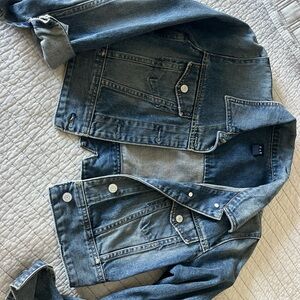 GAP Women's Classic Cropped Blue Denim Jacket